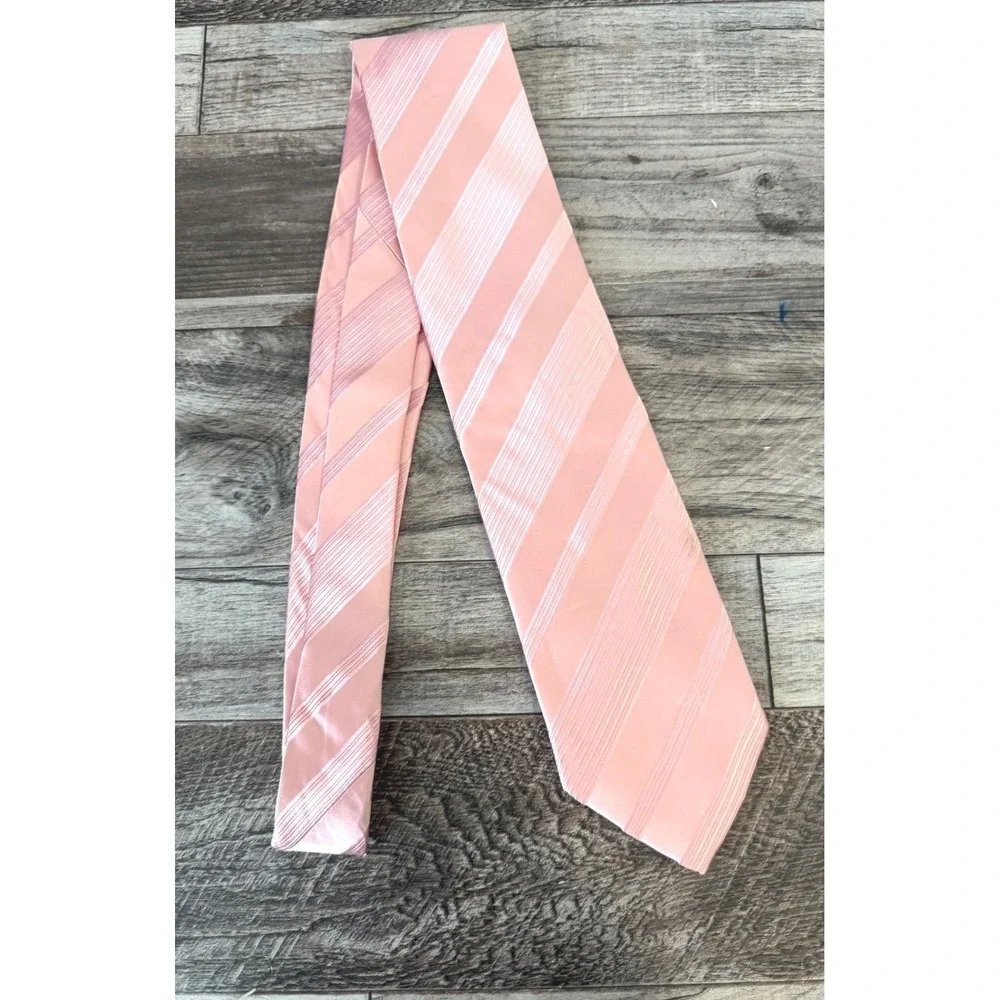 Donald J. Trump Necktie Pink Silk Striped Signature Collection Formal Business